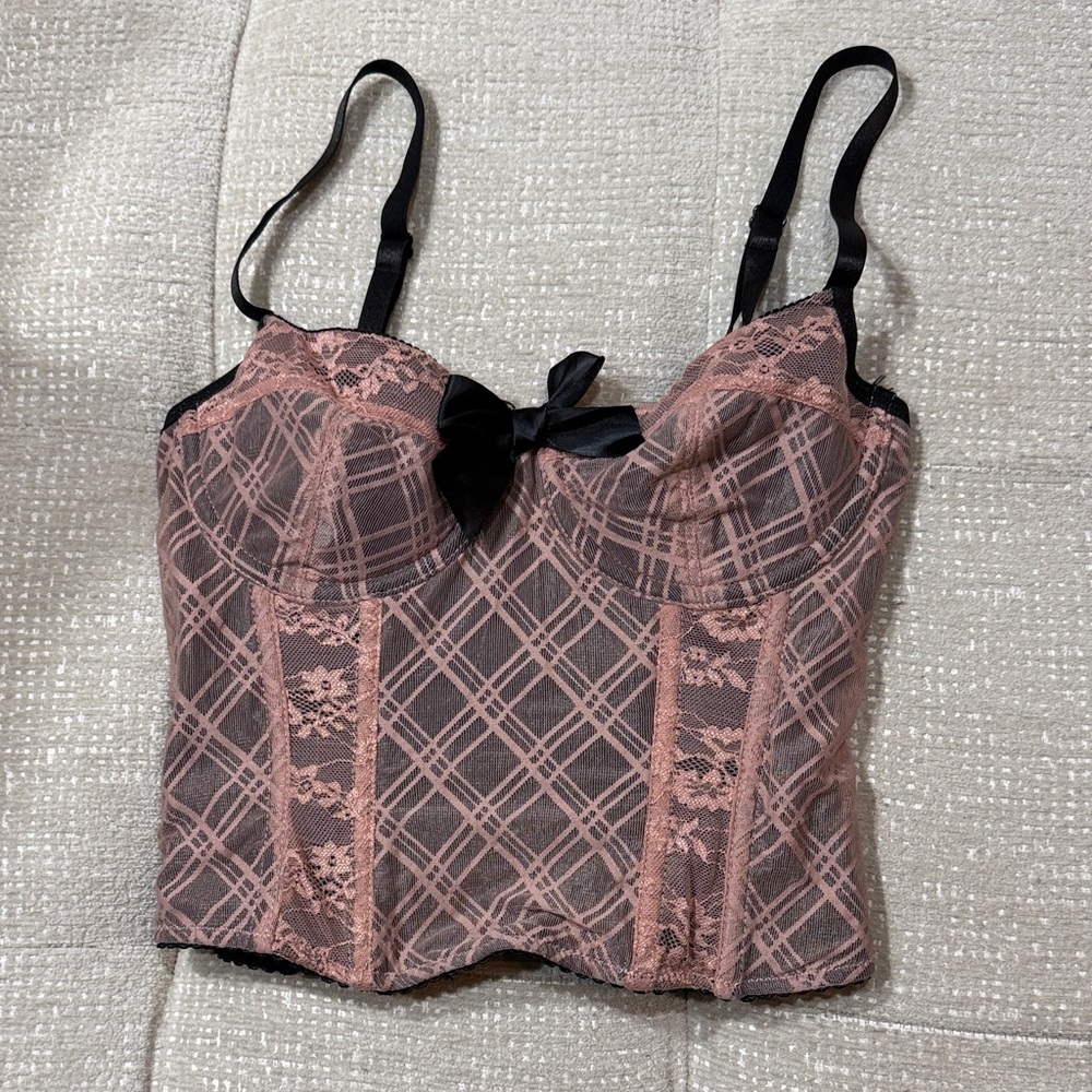 dELiA*s Black Bustier with Ribbon Detail